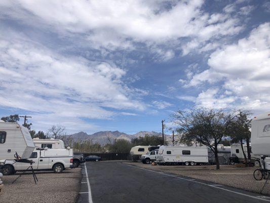 Great view of the Catalina Mountains at Pima Swan RV Park