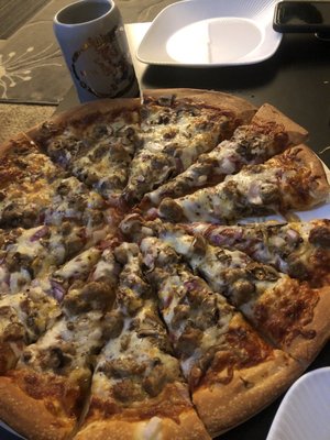 Papa Murphy's Combo Pizza (Baking Required) sausage, onions  ,