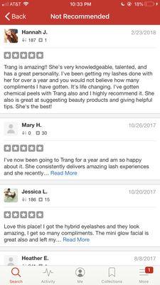 Yelp has hidden these reviews