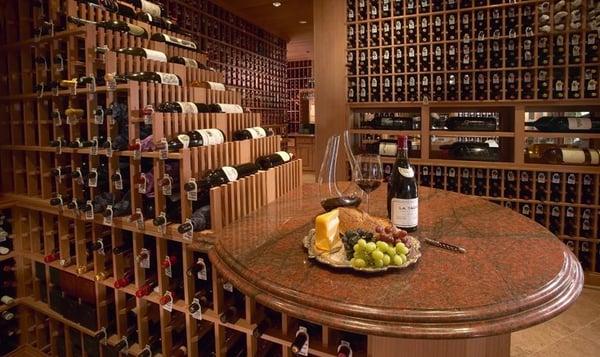 A custom wine cellar built by Vintage Cellars.