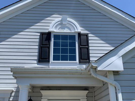 Newly installed picture window including shutters