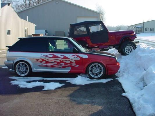 1991 VW GTI and 1979 Jeep CJ7