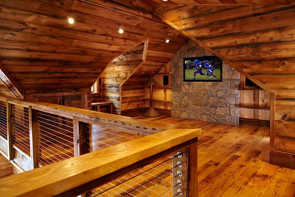 Upstairs to luxury man-cave.