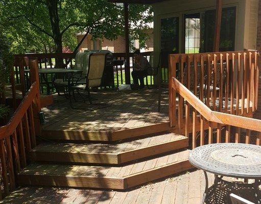 Tri level deck repair and re-stain 2