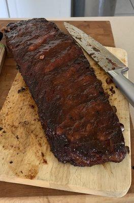 A rack of ribs