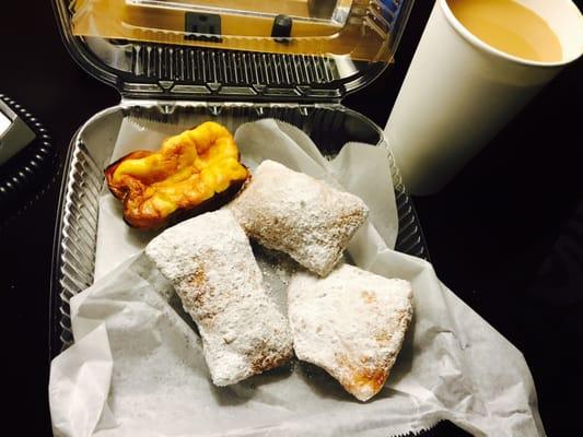 Coffee and beignets, breakfast with Wimbledon in my room.