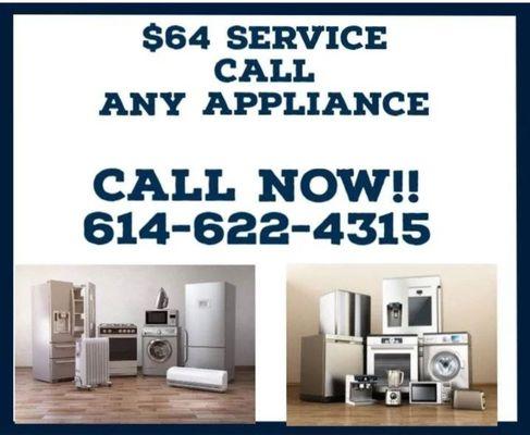 $64 Appliance Repair Service Call