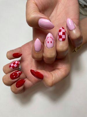 Hand painted nail art