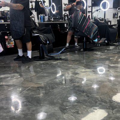 Nelson's newly remodeled and finally clean barbershop