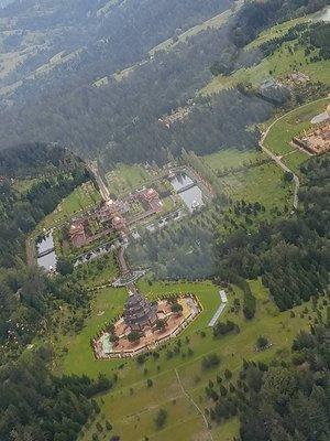 Aerial view of the buddhist temple