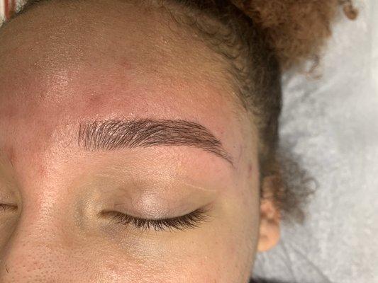 After brow wax