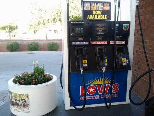 One of six gas pumps.