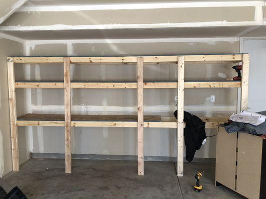 Customized 2x4 x8 shelving.