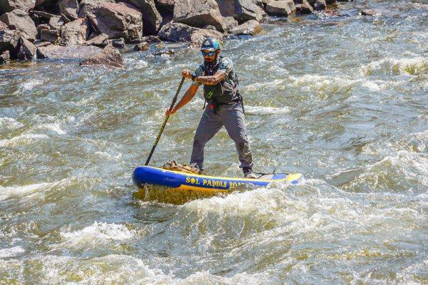 Learn to paddle board on the Upper Colorado River! River surf!