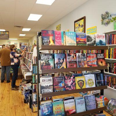 The store is organized by genre )i.e. mystery, fantasy, Western) and type - hardcover, trade publications and paperbacks.