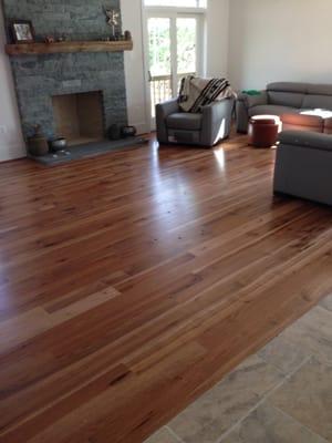 Character grade hickory plank installed in Potomac, MD.