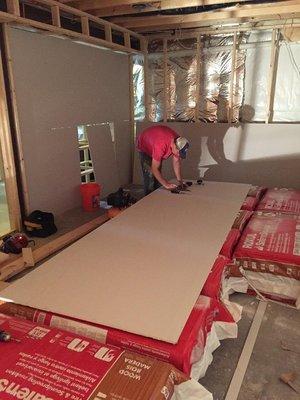 Install Framing to create a new room and Drywall