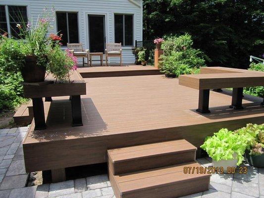 Custom Deck With Benches