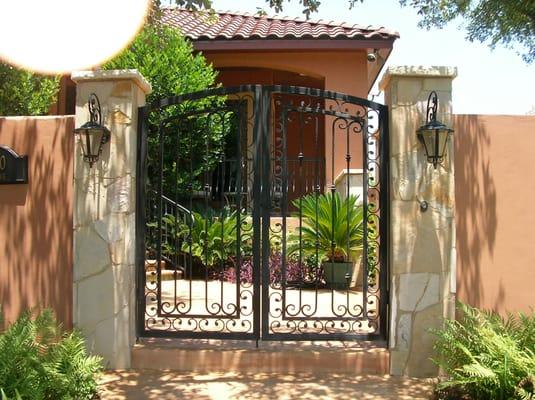 Custom entry gate enhances the beauty of the property