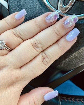 Lavender butterfly nails