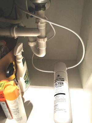 Under sink filter installation