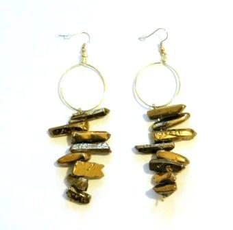 Gold lucite earrings from the Fall Winter 2015 Collection - handmade