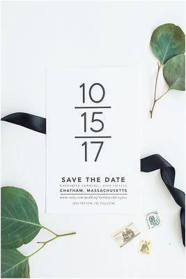 Modern Black and White Save the Date