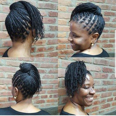 Natural Hair double twist updo