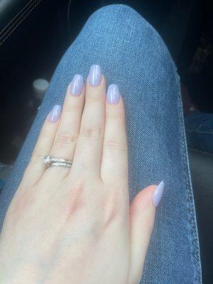 Solid light purple Dip Manicure