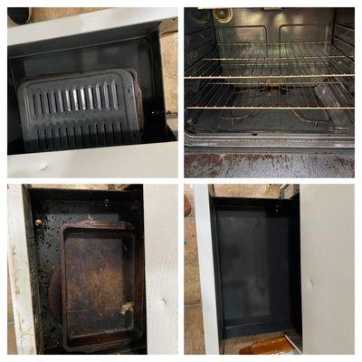 Oven cleaning before and after