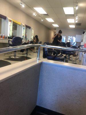 Only 2 ladies working the salon and both doing full hair and color on women. Instead of getting people through they are sweeping the floor.