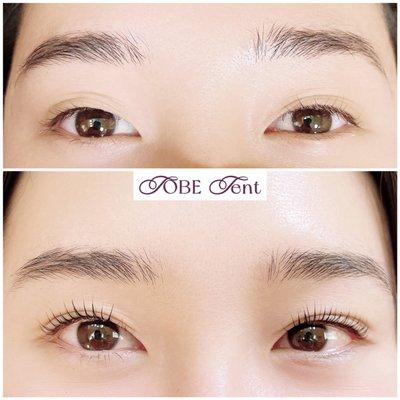 See the difference? You can find your glam look through eyelash perm.