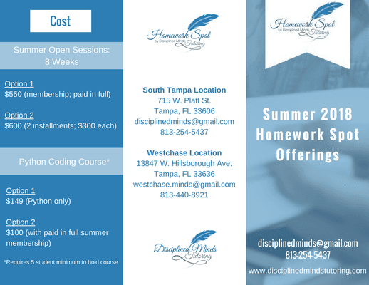 Summer Homework Spot Programs - page 1