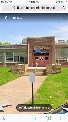 This is front of aaa Busch Middle School