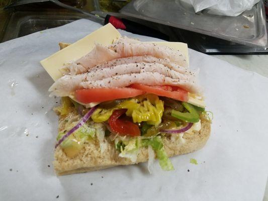 6" Turkey Sub w/Swiss cheese!