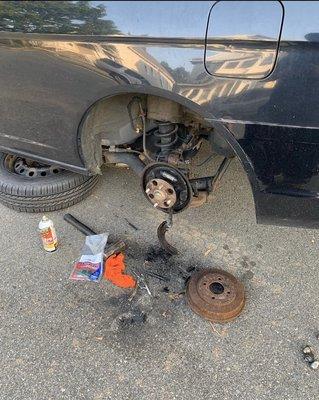 Changing some rear drums and shoes for 2002 Honda Civic customer was very happy with the work