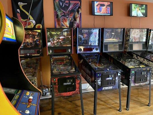 pinball machines (all not featured in picture)