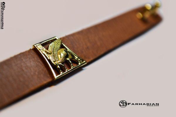 New Leather-N-Gold Bracelet series Order at www.FarhadianGold.com 18k gold ~ 4.5gram's world wide shipping