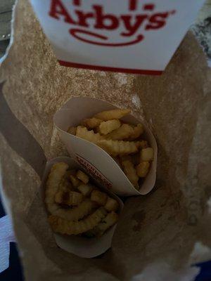 3 orders of Crinkle Fries (Large) all cold and not fresh