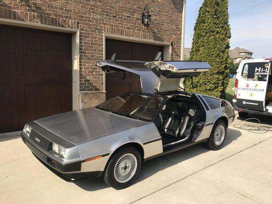 Full bare metal restoration complete on the DMC DeLorean