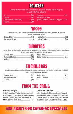 Sabroso Mexican Express Menu Page 3 of 4