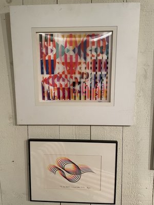 Two pieces from a collection by mid century Israeli artist Yaacov Agam,  creator of Agamographs.  All signed by the artist.