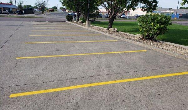 Parking lot stripes in Fargo ND by Martinson Lot Maintenance