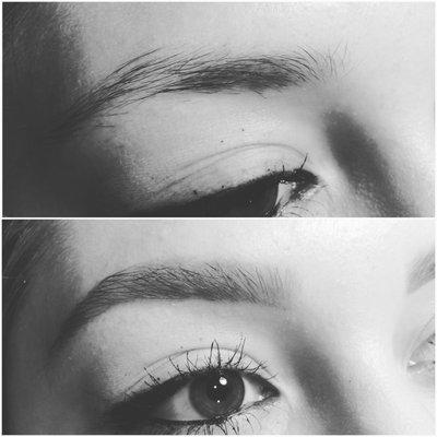 Brow wax and makeup