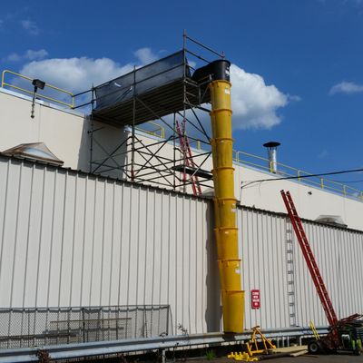 Trash Chute to remove debris from roofing project.