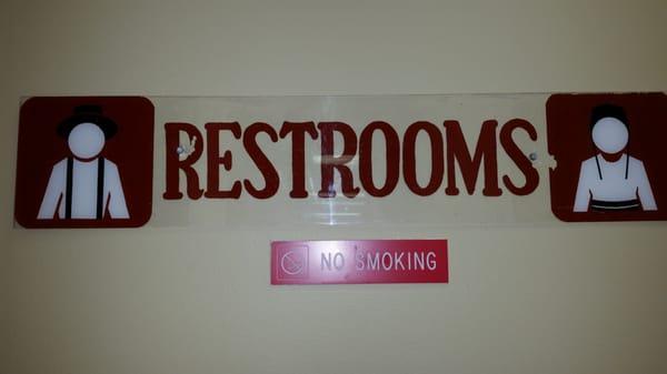 Neat sign for the restrooms.