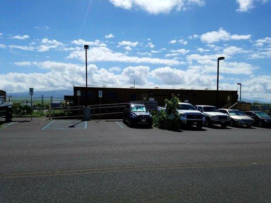 There are a few parking stalls in front of the UPS Customer Service Center.