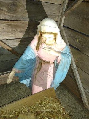 Mother Mary in Resurrection Lutheran's nativity scene