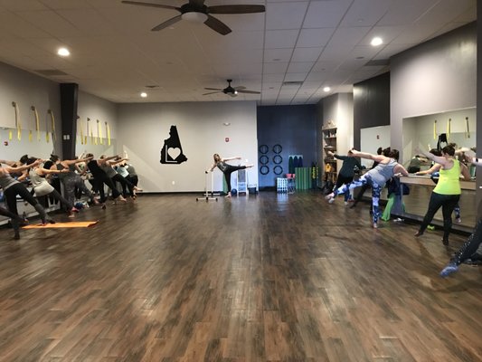 a glimpse inside a barre class