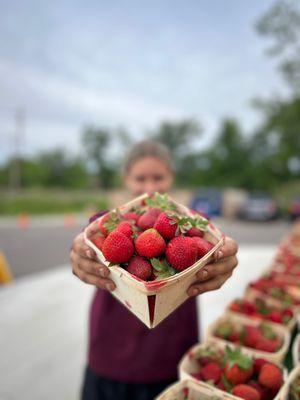 Strawberries available in season.